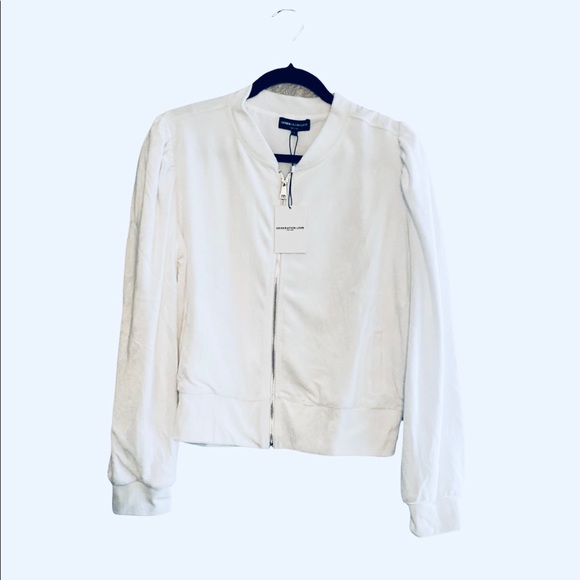 Generation Love Blair Velour Bomber White Large NEW NWT Reg $195 - Picture 2 of 2